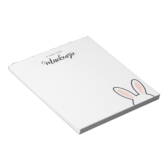 Bloc De Notas Personalized  Minimalist Cute Bunny Ears Easter (Lado Derecho)