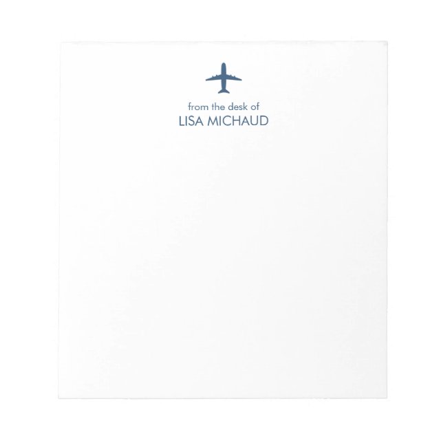 Bloc De Notas Personalized Modern Airplane Pilot (Frente)