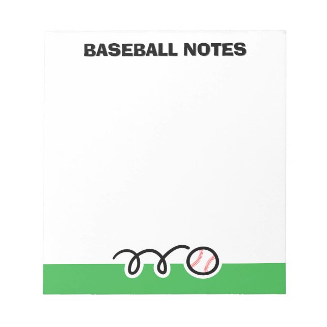 Bloc De Notas Personalized notepad with quirky baseball design (Frente)