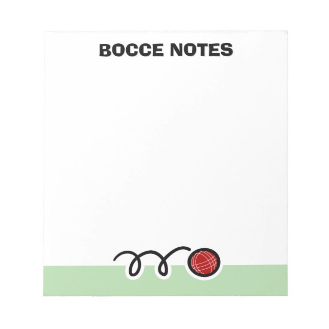 Bloc De Notas Personalized notepad with quirky bocce ball design (Frente)