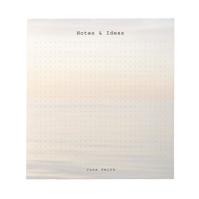 Bloc De Notas Personalized ocean sunset aesthetic dot Grid (Frente)
