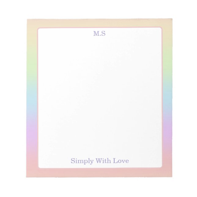 Bloc De Notas personalized Pastel Rainbow (Frente)