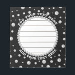 Bloc De Notas Personalized Photo with Pearls Circle on Black<br><div class="desc">A personalized photo design with Pearls Circle on a black background sprinkled with pearls. Perfect for gifts,  accessories,  and elegant everyday items.
You must know that you get a photo!</div>