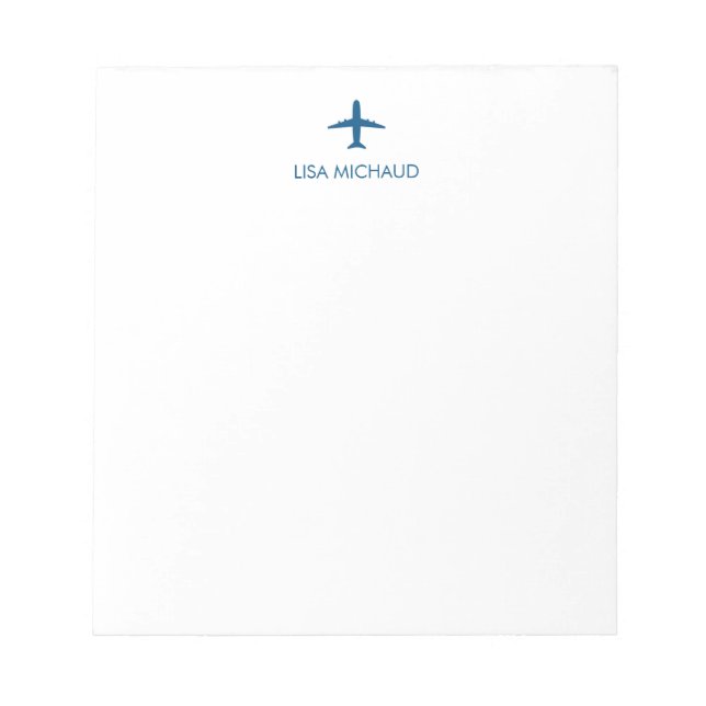 Bloc De Notas Personalized Pilot Modern Airplane (Frente)