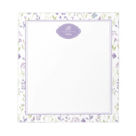 Bloc De Notas Personalized Purple Wildflower Floral
