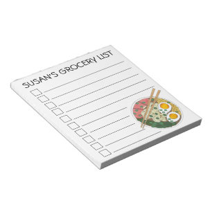 Bloc De Notas Personalized Ramen Noodles Grocery List Checklist