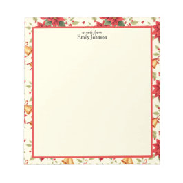 Bloc De Notas Personalized Retro Christmas Floral Stationery 