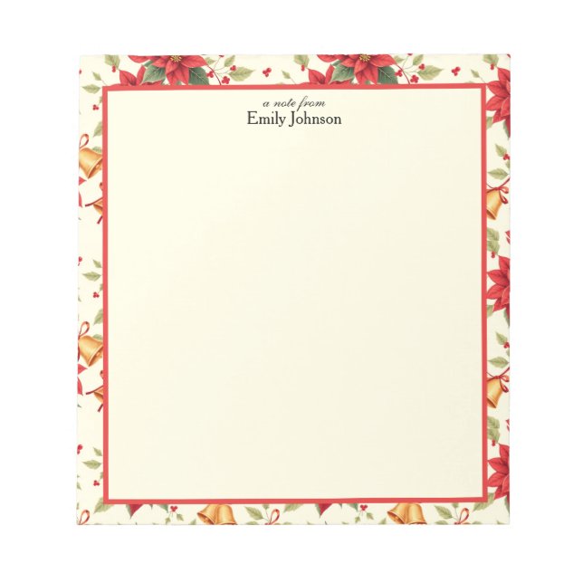 Bloc De Notas Personalized Retro Christmas Floral Stationery  (Frente)