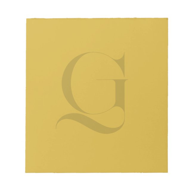 Bloc De Notas Personalized Single Custom Monogram M Gold (Frente)