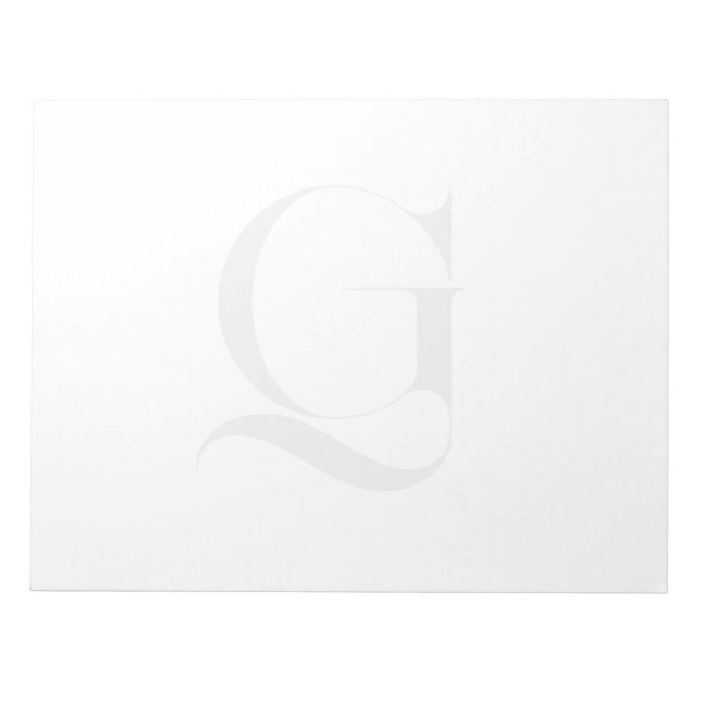 Bloc De Notas Personalized Single Custom Monogram White (Frente)
