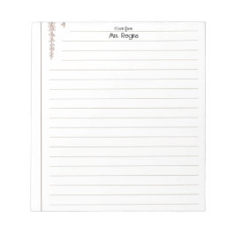 Bloc De Notas Personalized Teacher lined paper cute notepad