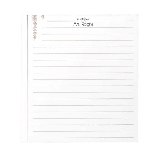 Bloc De Notas Personalized Teacher lined paper cute notepad (Frente)