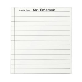 Bloc De Notas Personalized Teacher Lined Paper Notepad