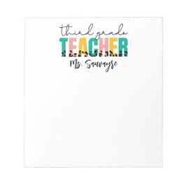 Bloc De Notas Personalized Third Grade Teacher – Custom Teacher