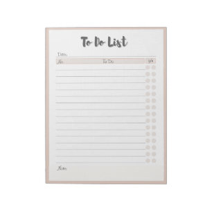 Bloc De Notas Personalized To Do Listing  Notepad