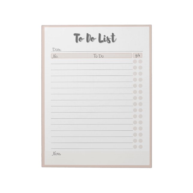 Bloc De Notas Personalized To Do Listing  Notepad (Lado Izquierdo)