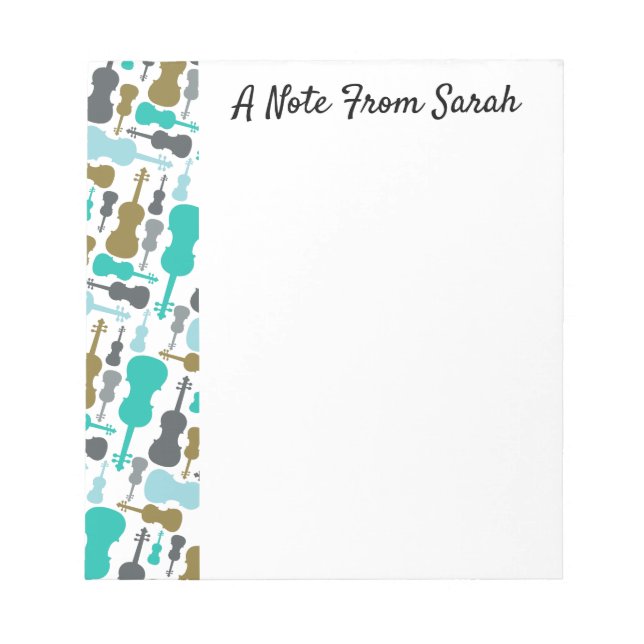 Bloc De Notas Personalized Violin Viola String Instrument Gift (Frente)
