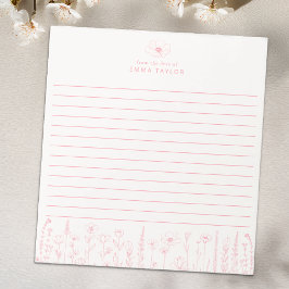 Bloc De Notas Personalized Wildflower Floral Desk Notepad