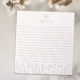 Bloc De Notas Personalized Wildflower Lavender Desk Notepad