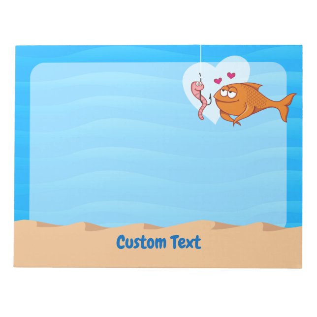 Bloc De Notas Pescado y cebo en amor Notepad (Frente)