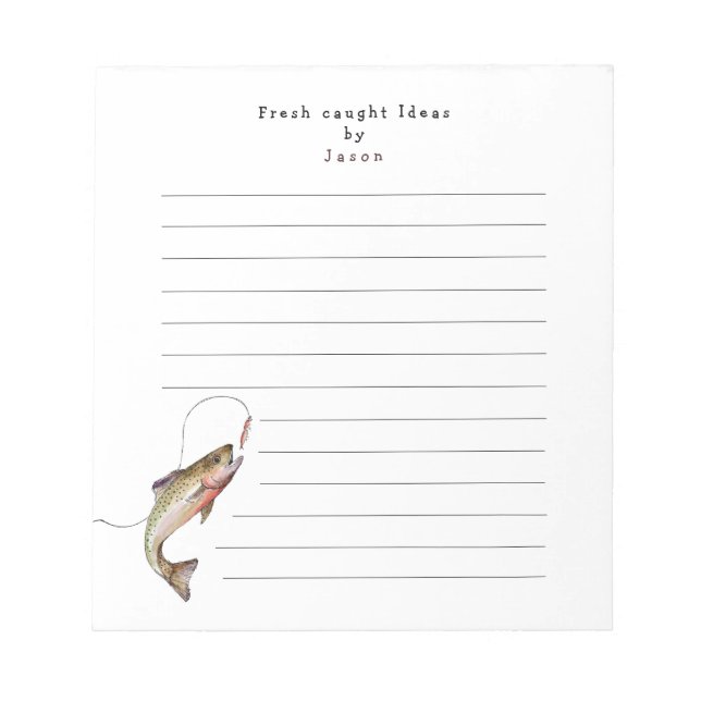 Bloc De Notas Pescando Personalizado Divertido  (Frente)