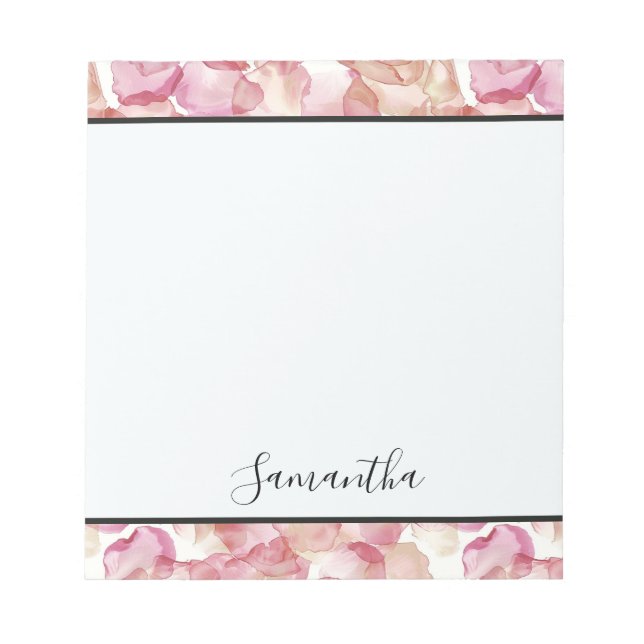 Bloc De Notas Pétalos rosa rosados de bonito (Frente)