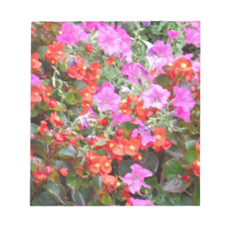 Bloc De Notas Petunia rosa y geranios rojos