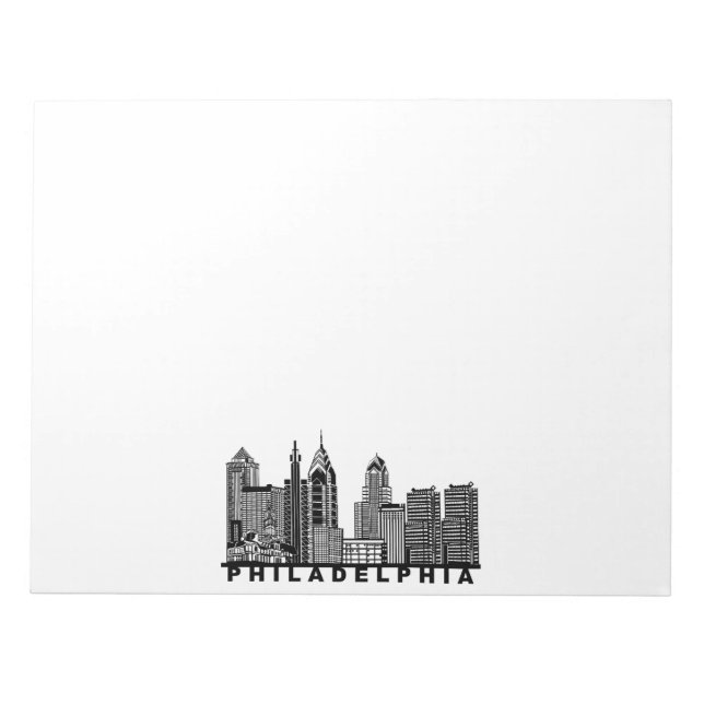 Bloc De Notas Philadelphia Skyline Silhouette  (Frente)