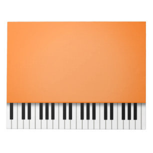 Bloc De Notas Piano Keyboard Fun Naranja de música 8.5x11