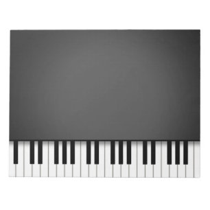 Bloc De Notas Piano Teclado Divertido Negro 8.5x11 Música