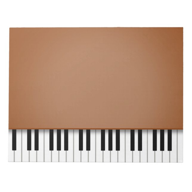 Bloc De Notas Piano Teclado Fun Brown 8.5x11 Música (Frente)
