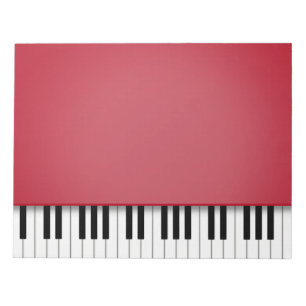 Bloc De Notas Piano Teclado Fun Red 8.5x11 Música