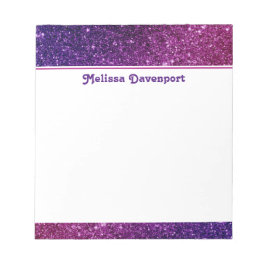 Bloc De Notas Piedras de Purpurina de chispas rosadas y púrpura