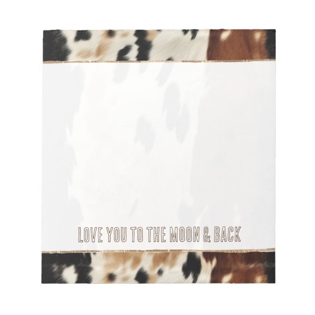 Bloc De Notas Piel de vaca de Crema Marrón Occidental (Frente)