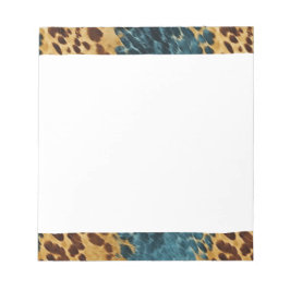 Bloc De Notas Piel de vaca de oro de Blue Brown