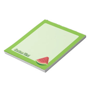 Bloc De Notas Pieza de sandía sobre fondo verde claro