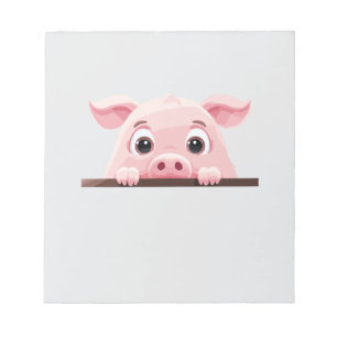 Bloc De Notas Pig Peeking Cute Adorable Gracioso Personalizado A