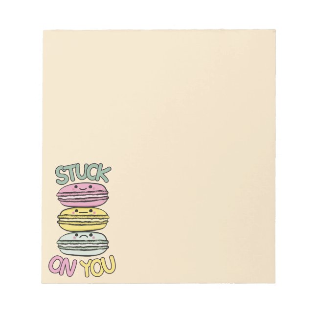 Bloc De Notas Pila de Macarons Kawaii Adorables (Frente)