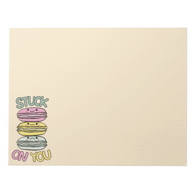 Bloc De Notas Pila de Macarons Kawaii Adorables (Frente)