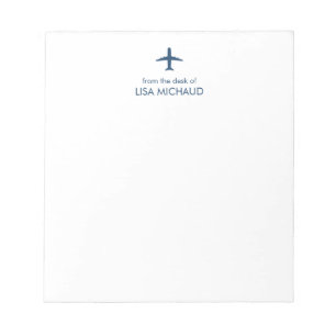 Bloc De Notas Piloto de Avión Moderno Personalizado
