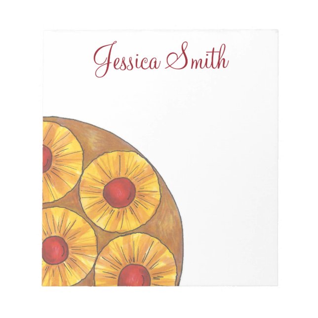 Bloc De Notas Piña al revés Pastel Maraschino Cherries (Frente)