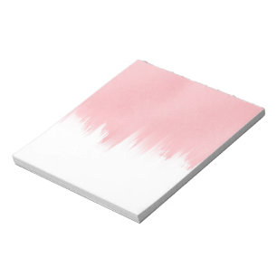 Bloc De Notas Pincel rosado moderno pincelada diseño blanco