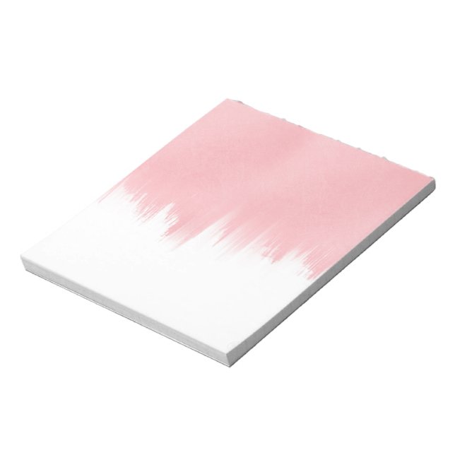 Bloc De Notas Pincel rosado moderno pincelada diseño blanco (Lado Izquierdo)