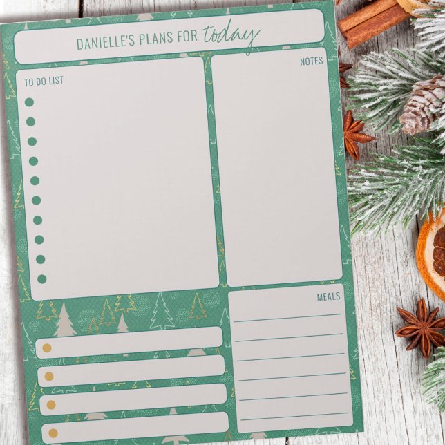 Bloc De Notas Pine Trees Daily Planner Apunta Comidas Para Hacer (Subido por el creador)