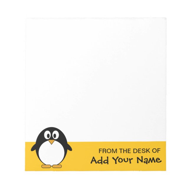 Bloc De Notas Pingüino Personalizado moderno (Frente)