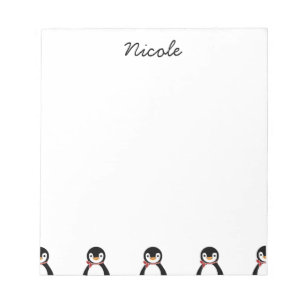 Bloc De Notas Pingüino sonriente con bufanda