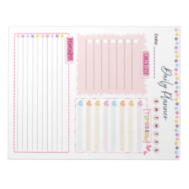 Bloc De Notas Pink Aesthetic Daily Planner Notepad