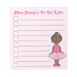 Bloc De Notas Pink Ballerina Ballet Dance Teacher To Do