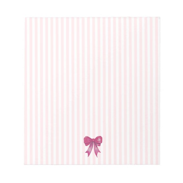 Bloc De Notas Pink Bow Pink Strippy Preppy (Frente)