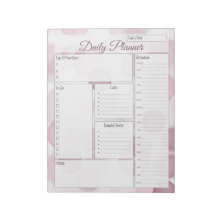 Bloc De Notas Pink Bubble Daily Planner